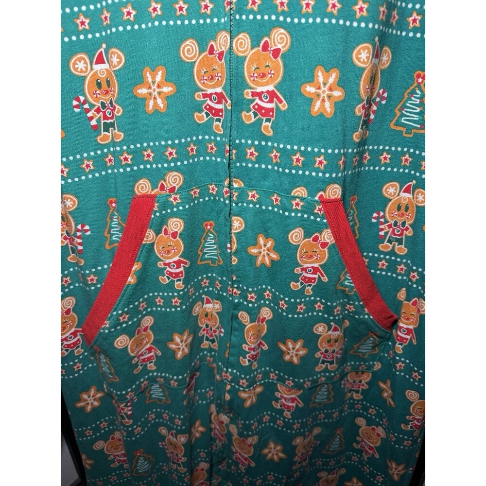 Disney Parks Christmas Gingerbread Pajamas Adult One Piece Sz Small Holiday - Picture 5 of 11